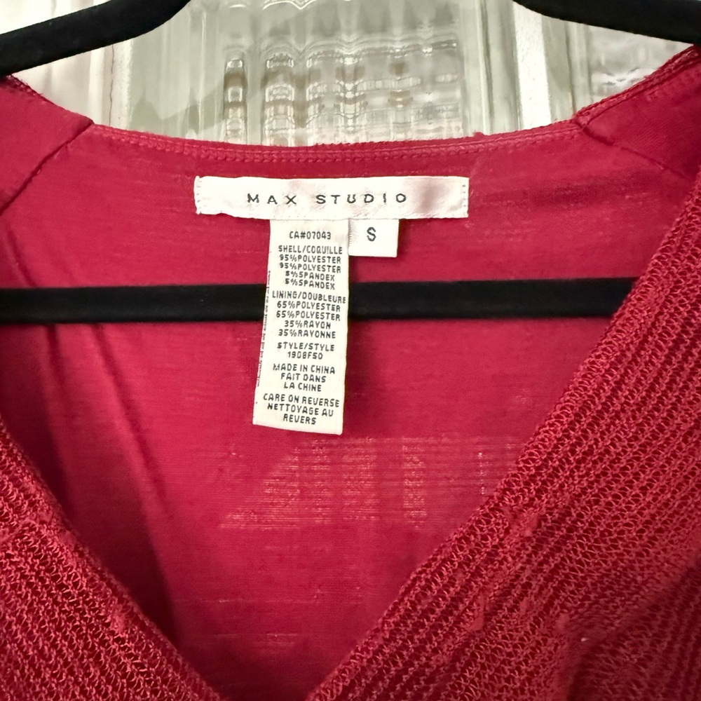 Max Studio Burgundy Ruffle Mini Dress - Picture 4 of 5